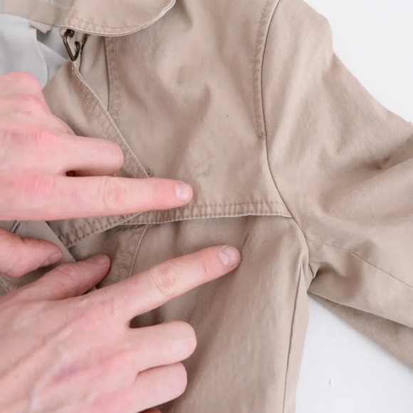 Banana Republic Beige Button Up Trench Midi Double Breasted With Belt Coat XS - Picture 11 of 13